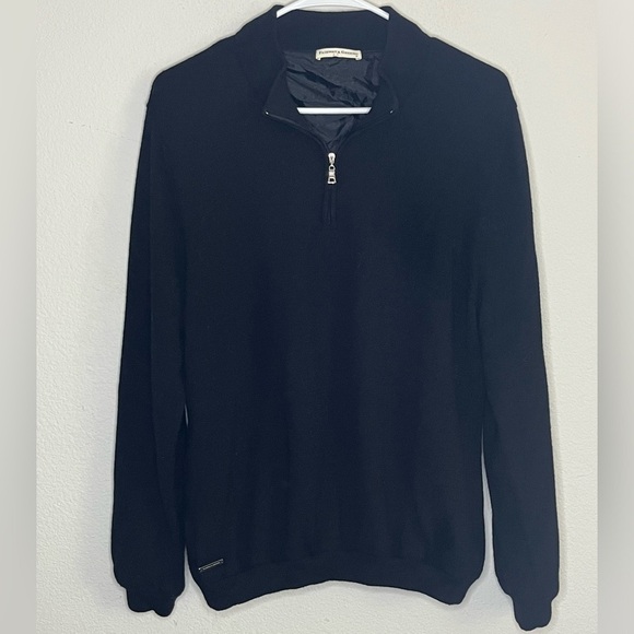 Fairway & Greene wool quarter zip black pull over fully lined size X-Large - Picture 1 of 11